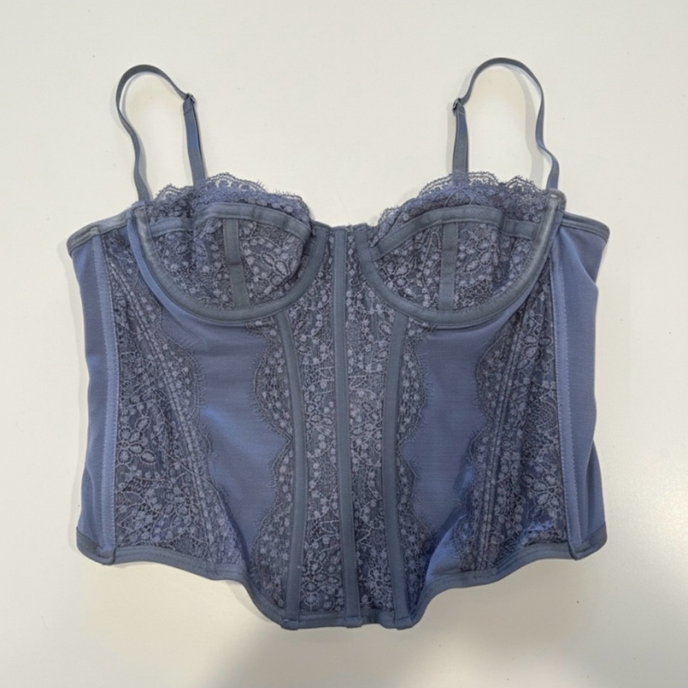 Urban Outfitters Lace Bustier in Gray